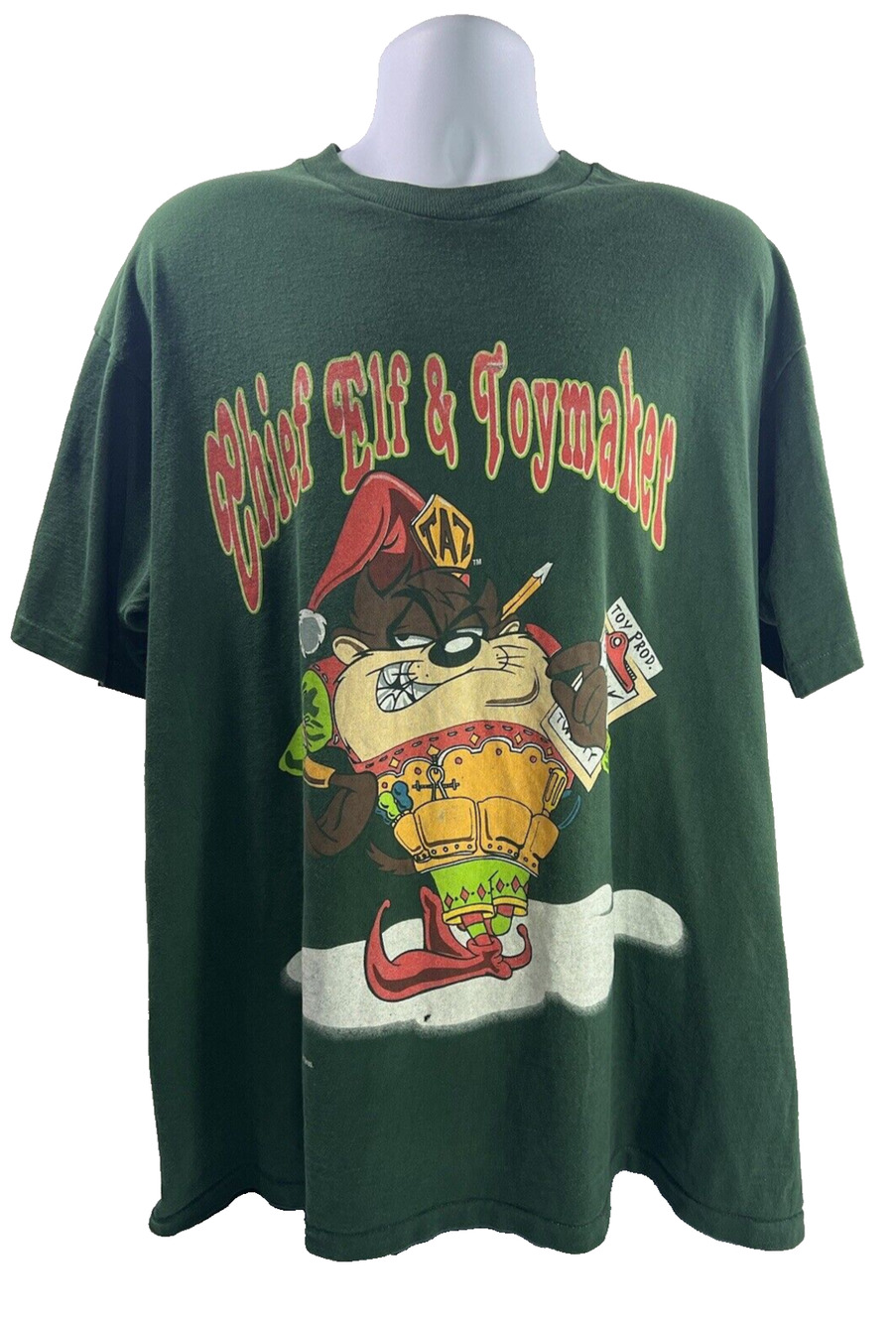 VTG 1994 Santa's Lil' Helper Looney Tunes Rare 2-Sided Artex Tag XL T-shirt